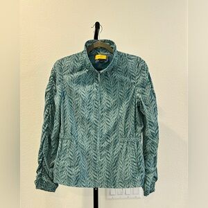 St. John Yellow Tag Windbreaker Jacket Full Zip Gathered Waist & Pockets Size 6